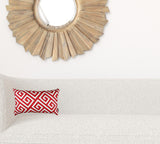 Red Greek Key Pattern Lumbar Throw Pillow