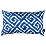 Blue Greek Key Pattern Lumbar Throw Pillow