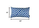 Blue Greek Key Pattern Lumbar Throw Pillow