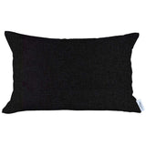 Black Solid Lumbar Throw Pillow