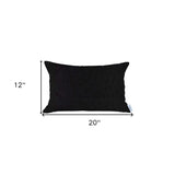 Black Solid Lumbar Throw Pillow