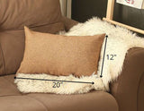 Tan Solid Lumbar Throw Pillow