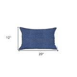 Blue Solid Lumbar Throw Pillow