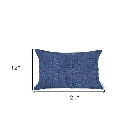 Blue Solid Lumbar Throw Pillow