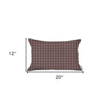 Red Houndstooth Lumbar Throw Pillow