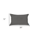 Black Houndstooth Lumbar Throw Pillow