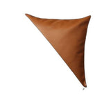 Slanted Black and Brown Faux Leather Throw Pillow