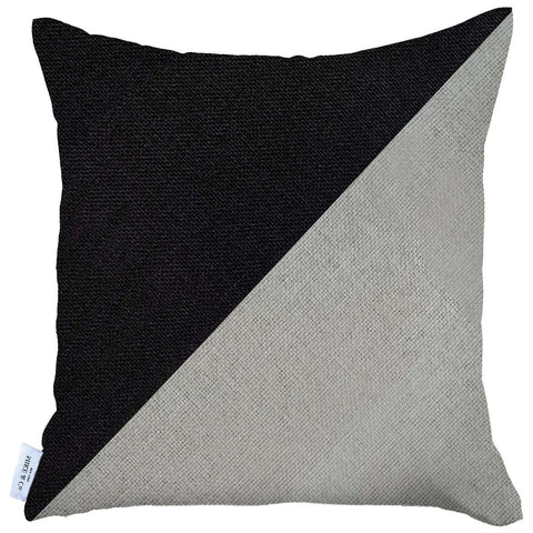 Black and White Diagonal Decorative Throw Pillow