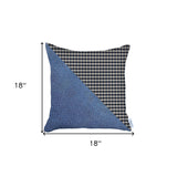 Blue Houndstooth Modern Decorative Throw Pillow