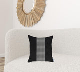 Black and White Houndstooth Throw Pillow