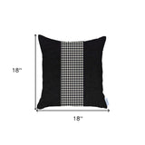 Black and White Houndstooth Throw Pillow