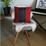 Red and Black Centered Strap Throw Pillow