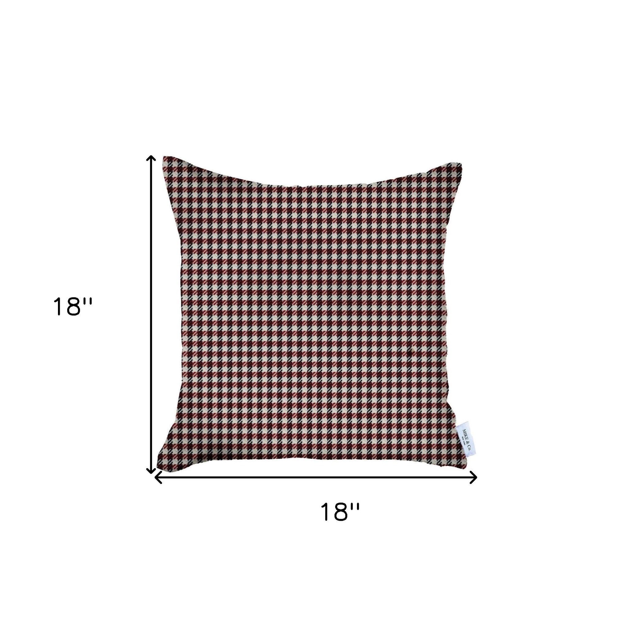 Maroon Red Houndstooth Pattern Throw Pillow