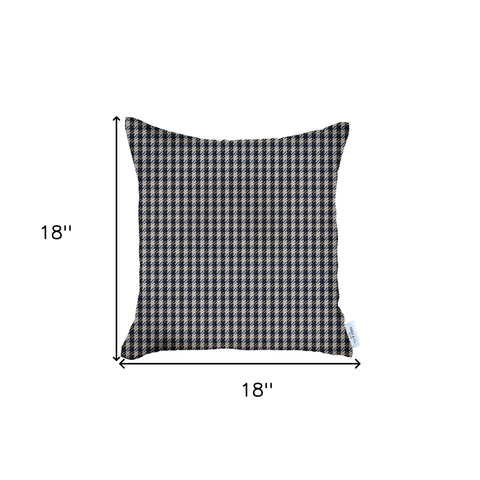 Blue Houndstooth Pattern Throw Pillow