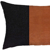 Black Base and Brown Center Lumbar Throw Pillow