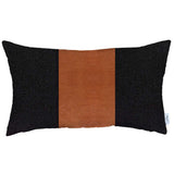 Black Base and Brown Center Lumbar Throw Pillow