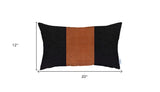 Black Base and Brown Center Lumbar Throw Pillow