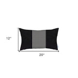 White and Black Houndstooth Lumbar Throw Pillow