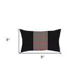 Red and Black Houndstooth Lumbar Throw Pillow