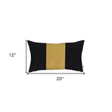 Black and Yellow Midsection Lumbar Throw Pillow