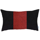 Black and Red Midsection Lumbar Throw Pillow