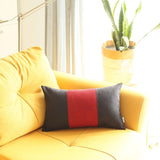 Black and Red Midsection Lumbar Throw Pillow