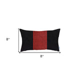 Black and Red Midsection Lumbar Throw Pillow