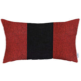 Red and Black Midsection Lumbar Throw Pillow