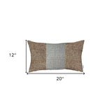 Brown and White Midsection Lumbar Throw Pillow