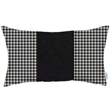 Classic Black Houndstooth Lumbar Throw Pillow