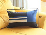 Blue and Black Geometric Lumbar Throw Pillow