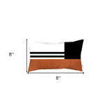 Brown and Black Geometric Lumbar Throw Pillow