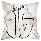 White Hiding Face Printed Throw Pillow