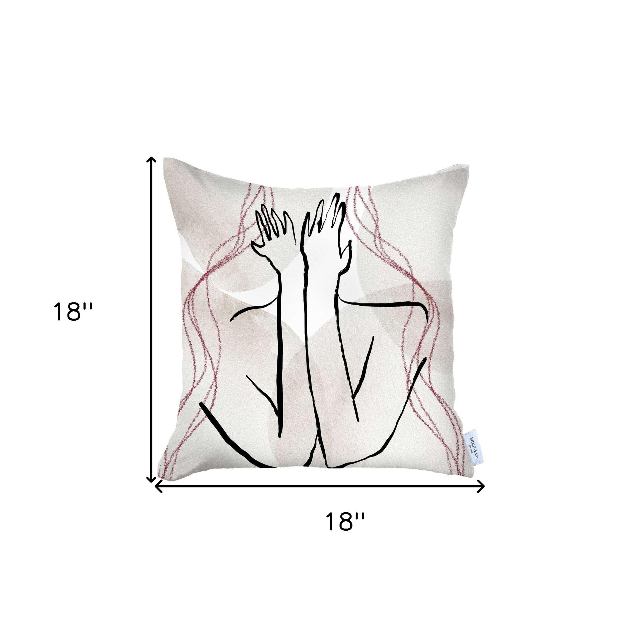 White Hiding Face Printed Throw Pillow