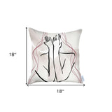 White Hiding Face Printed Throw Pillow