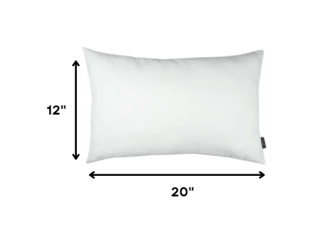 Set of 2 White Modern Lumbar Throw Pillows