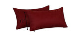 Set of 2 Maroon Red Modern Lumbar Throw Pillows