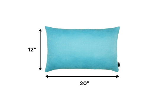 Set of 2 Turquoise Modern Lumbar Throw Pillows