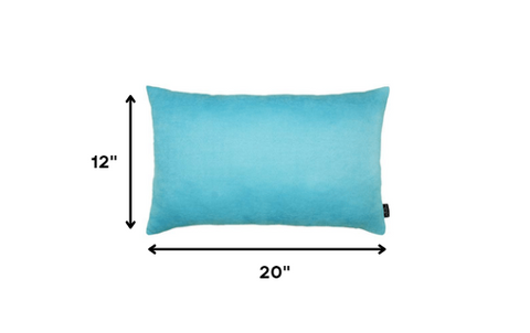 Set of 2 Turquoise Modern Lumbar Throw Pillows