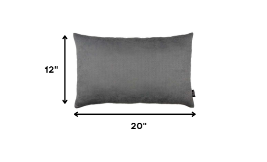 Set of 2 Gray Modern Lumbar Throw Pillows