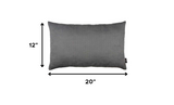 Set of 2 Gray Modern Lumbar Throw Pillows