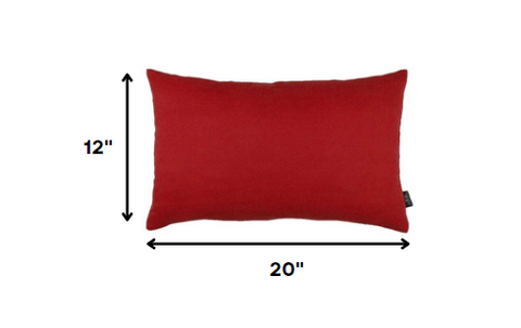 Set of 2 Red Modern Lumbar Throw Pillows