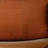 Solid Brown Faux Leather Lumbar Throw Pillow