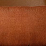 Solid Brown Faux Leather Lumbar Throw Pillow