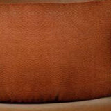 Solid Brown Faux Leather Lumbar Throw Pillow