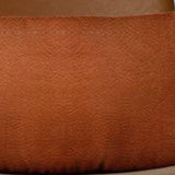 Solid Brown Faux Leather Lumbar Throw Pillow