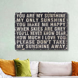 Black Wooden You Are My Sunshine Wall Art