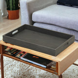 19" Black Minimalist Wooden Tray