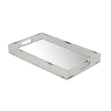 White Wooden Mirrored Serving Tray