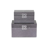 Set of Two Gray Wooden Boxes